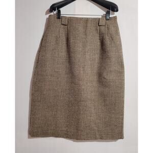Doncaster VTG 80s Houndstooth Wool Skirt Womens Size 12 Academia Career Office